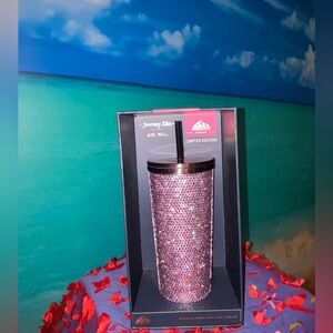 Limited Edition HYDRAPEAK Pink Crystal Travel Tumbler with Straw